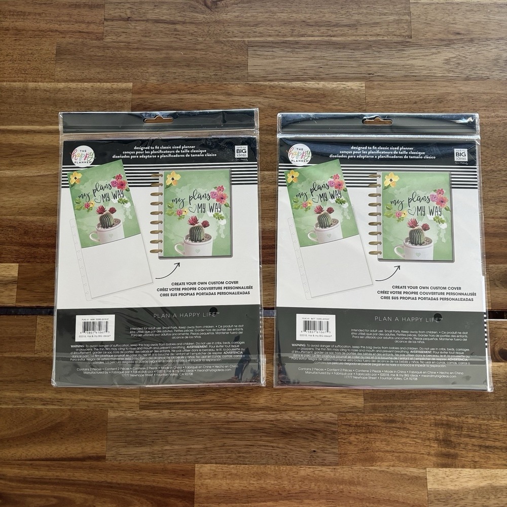 The Happy Planner Create Your Own Custom Covers 2 Pack (4 In Total ) SEALED PACK